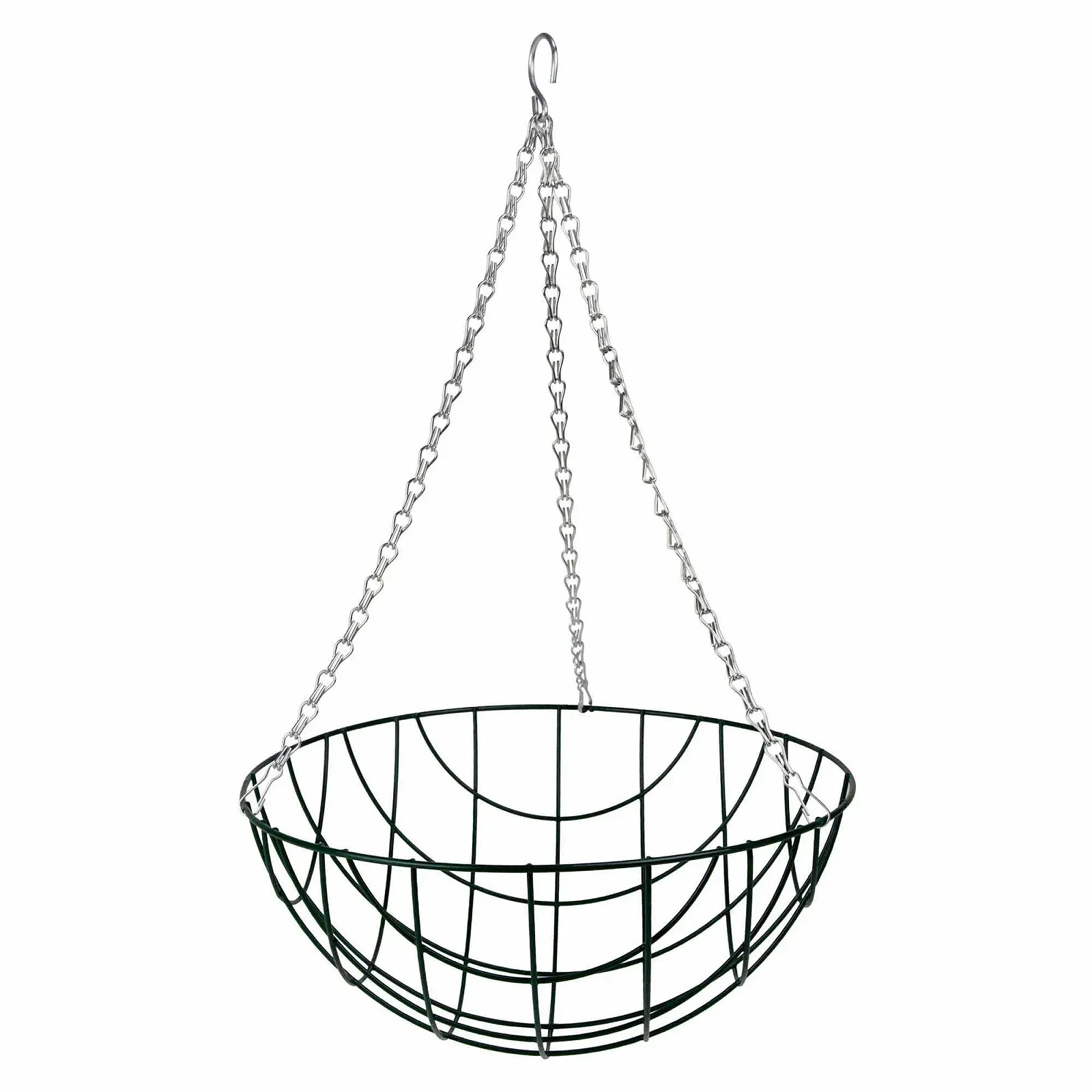 Підвісний кошик Металева садова прикраса Діаметр 35 см Темно-зелений, фото №3