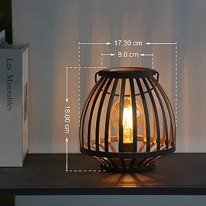 Настольная лампа MJ PREMIER Беспроводная на батарейках с таймером Металлическая Черная synthetic.ua - Фото 1