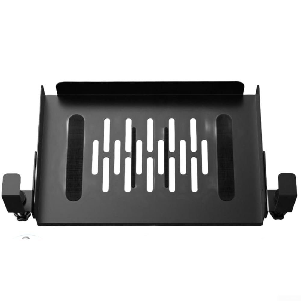 Підставка для ноутбука з вуглецевої сталі з нековзною текстурованою поверхнею та відділеннями для організації кабелів, фото №1