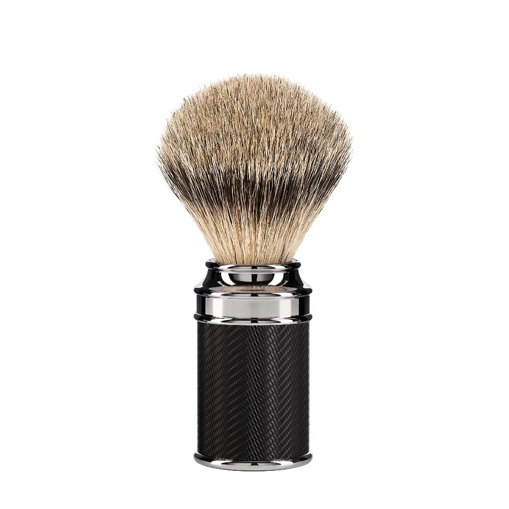 Помазок для бритья MÜHLE Traditional Silver-Tip Badger Черная смола Хром, фото №1