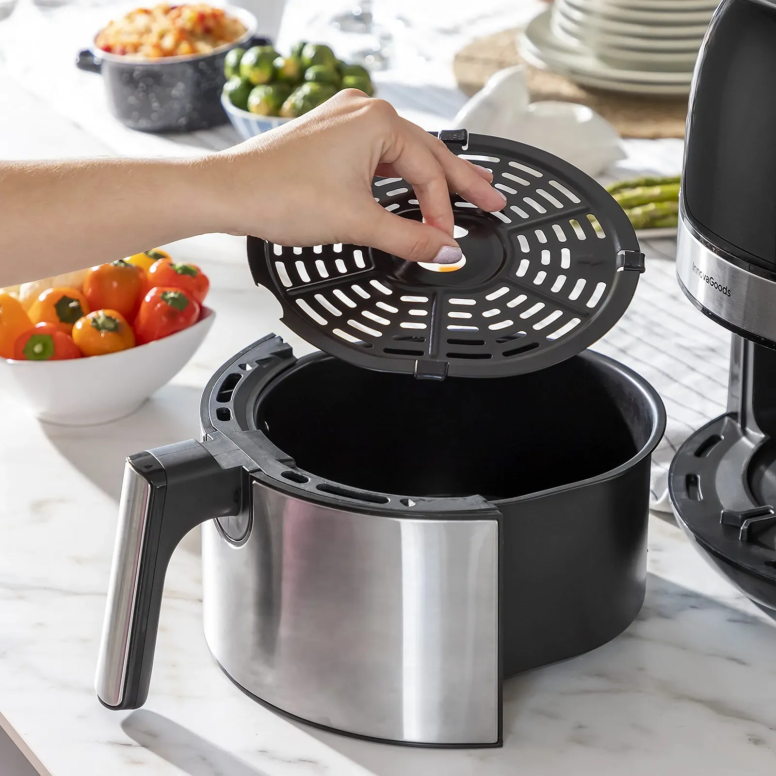 Мультипіч InnovaGoods Fryinn 3500 3.5 л Чорна/Нержавіюча сталь, фото №3 Мультипіч InnovaGoods Fryinn 3500 3.5 л Чорна/Нержавіюча сталь, фото №3