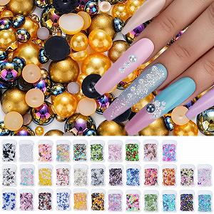 Перлини для нігтів напівкруглі з плоскою задньою стороною synthetic.ua - Фото 1