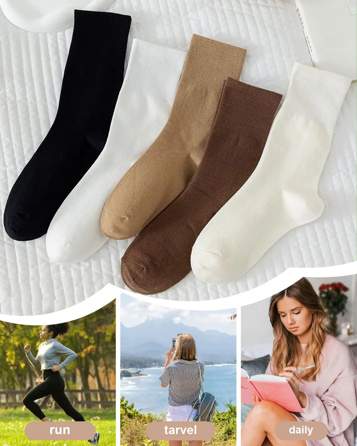 Носки Унисекс Хлопковые Тонкие Носки 5 пар, фото №4