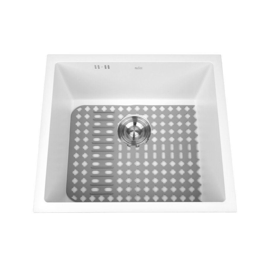 Біла кухонна мийка під стільницю 1 мм з нержавіючої сталі Nett NW-5045, фото №4