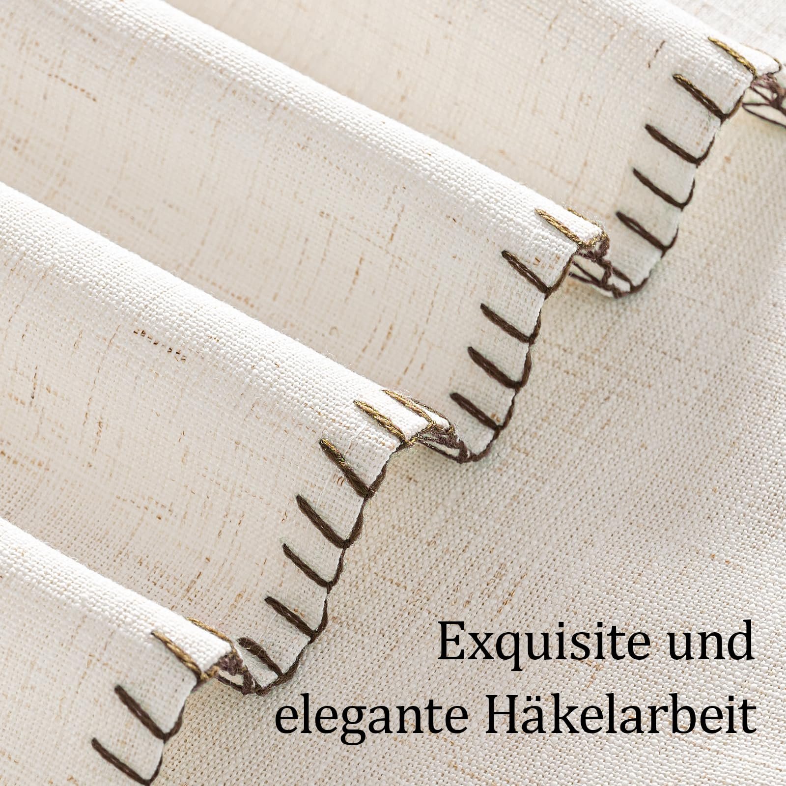 Скатертина Linen Look 140 x 240 см Коричнева, фото №2