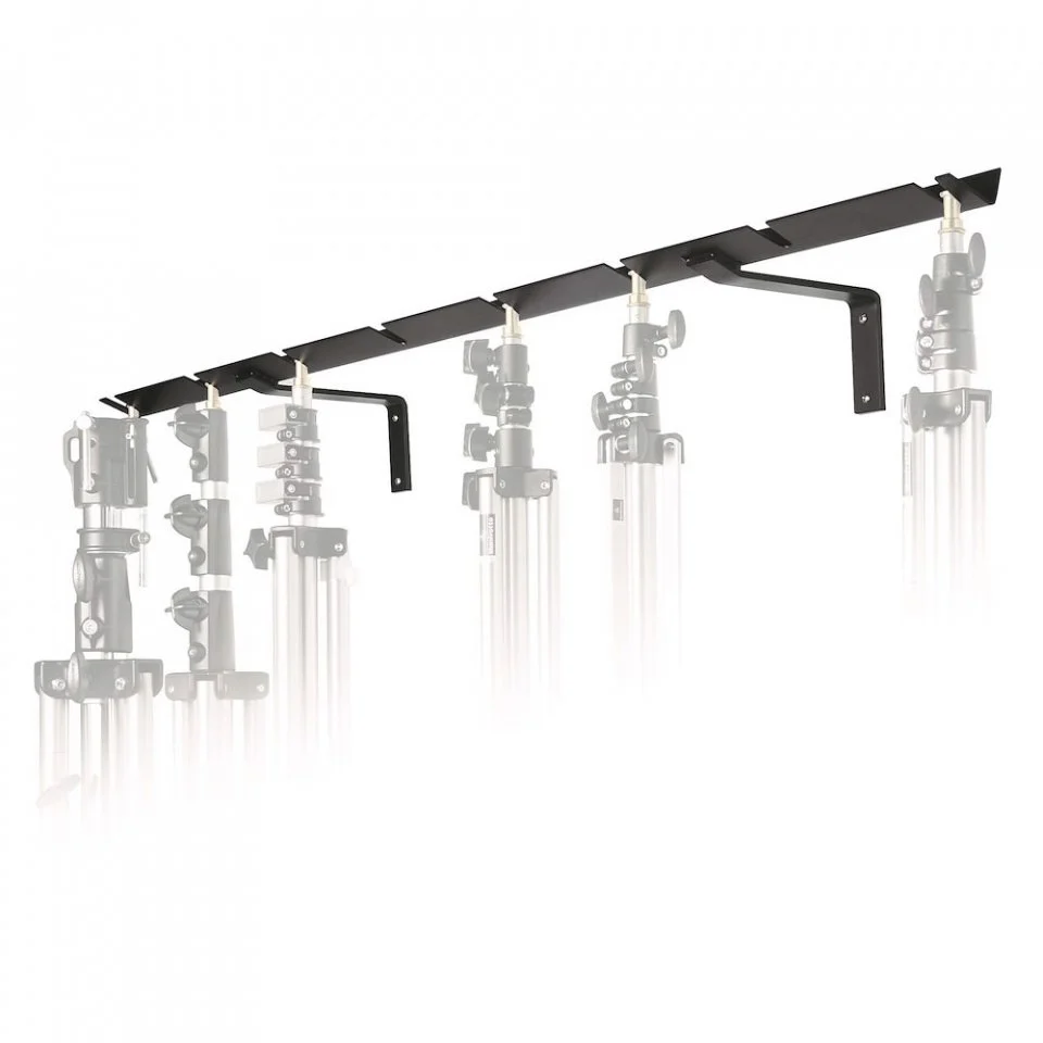 Настенный держатель для 8 студийных стоек Manfrotto 027 Черный, фото №4