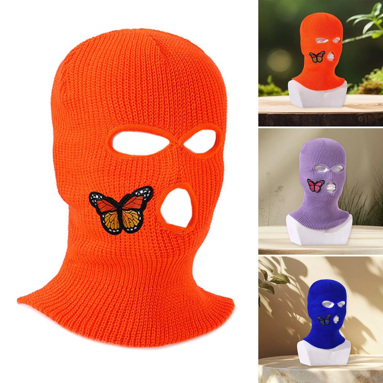 Шапка вязаная RETUOLWAG Уникальная Полностью закрывающее лицо Череп Особенности для модного свитера Теплая шапка-череп Вязаная вечеринка Клуб Вязание Женщины Мужчины Дети, фото №2