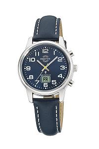 Женские часы Кварцевые Master Time Funk MTLA-10818-32L Аналоговые Цифровые Ремешок кожаный серебряный Современный - Фото 1