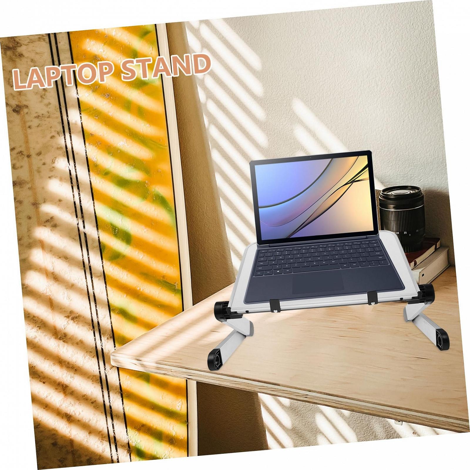 Регулируемая по высоте подставка для ноутбука Hemobllo, складная подставка для ноутбука с функцией охлаждения для стола, совместима с ноутбуками и планшетами для дома и офиса, фото №5 Регулируемая по высоте подставка для ноутбука Hemobllo, складная подставка для ноутбука с функцией охлаждения для стола, совместима с ноутбуками и планшетами для дома и офиса, фото №5