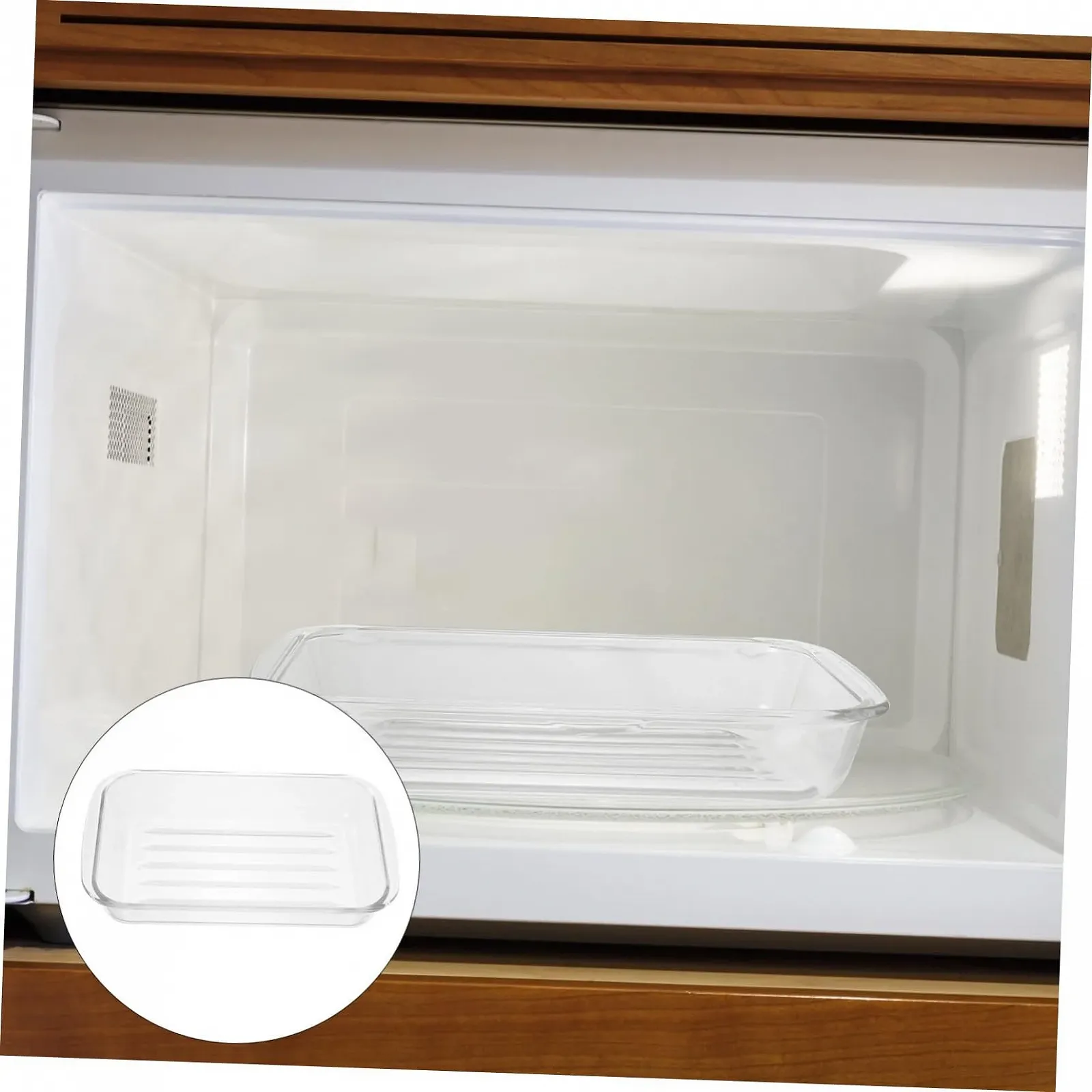 Форма для запікання скляна LIFKOME прямокутна з подвійними ручками Прозорий, фото №9 Форма для запікання скляна LIFKOME прямокутна з подвійними ручками Прозорий, фото №9