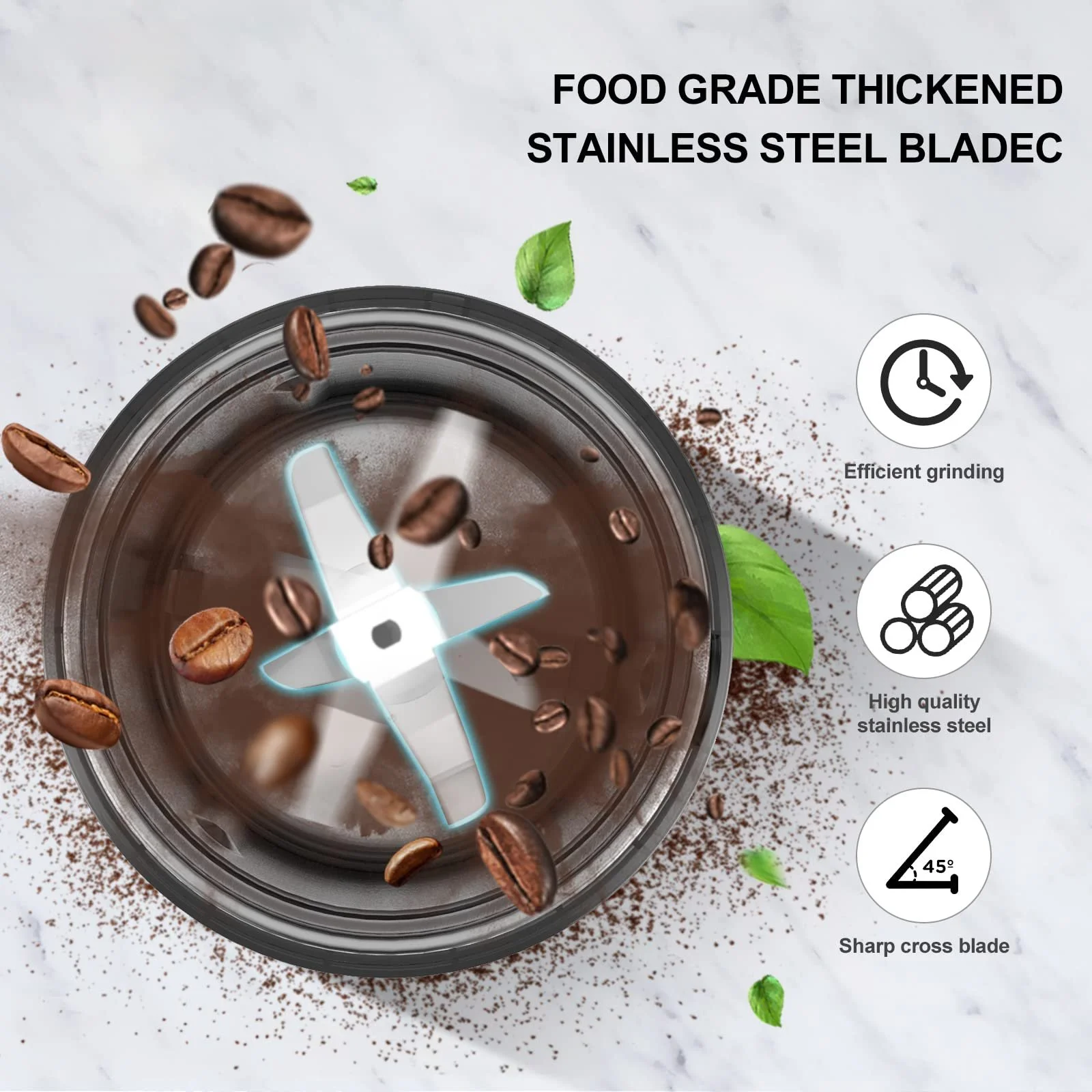 Кофемолка электрическая LINKchef 80 г, черная, фото №5 Кофемолка электрическая LINKchef 80 г, черная, фото №5