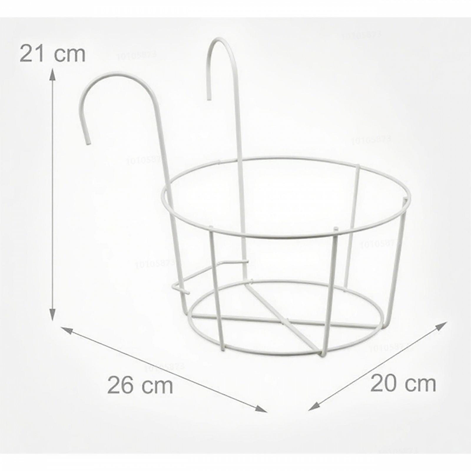 Підвісні квіткові горщики Relaxdays залізні білі 21 x 20 x 26 см 6 шт., фото №4