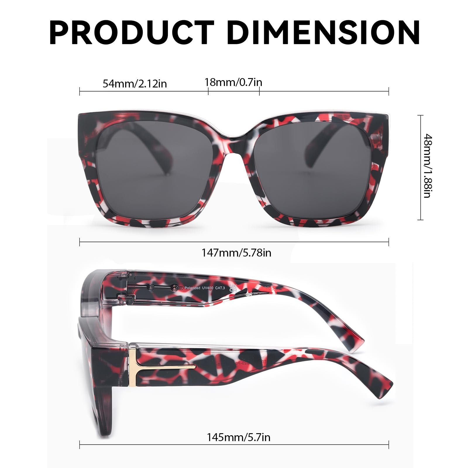 Поляризовані сонцезахисні окуляри Myiaur для жінок, для носіння поверх окулярів, захист від УФ-променів, фото №3 Поляризовані сонцезахисні окуляри Myiaur для жінок, для носіння поверх окулярів, захист від УФ-променів, фото №3