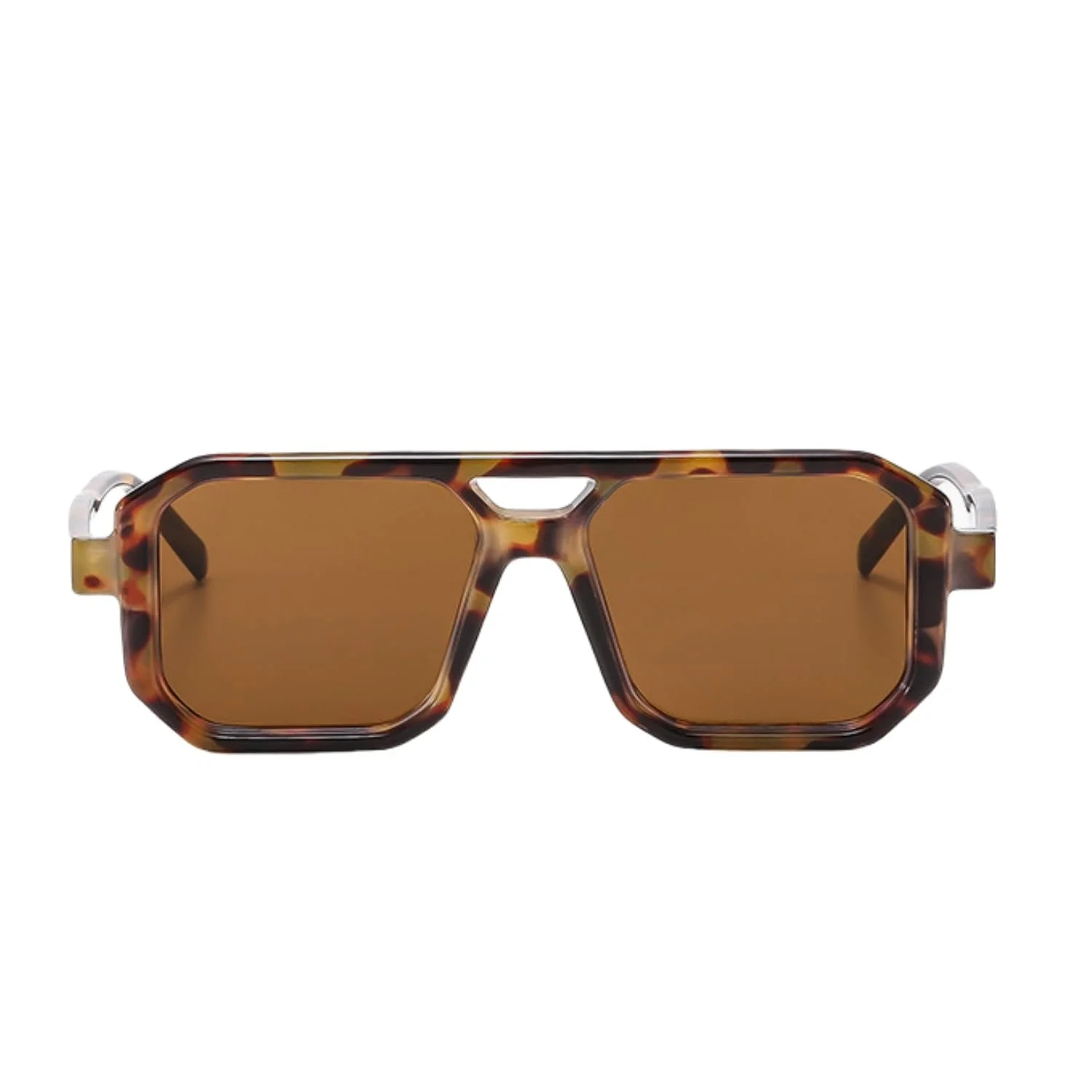 Вінтажні квадратні сонцезахисні окуляри з подвійним мостом для чоловіків і жінок qinqilanqi-S, 70-ті, плоскі, фото №2