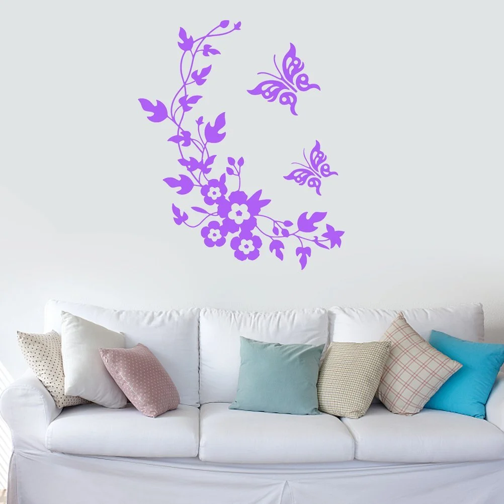 Наклейка на кришку унітаза або стіну Метелик Фіолетова ПВХ 34 x 28 см Фіолетовий, фото №4