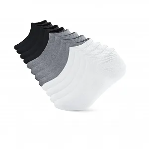 Носки спортивные Мужские Женские 37-42 Хлопок Черный, Белый, Серый (6 пар) - Фото 1