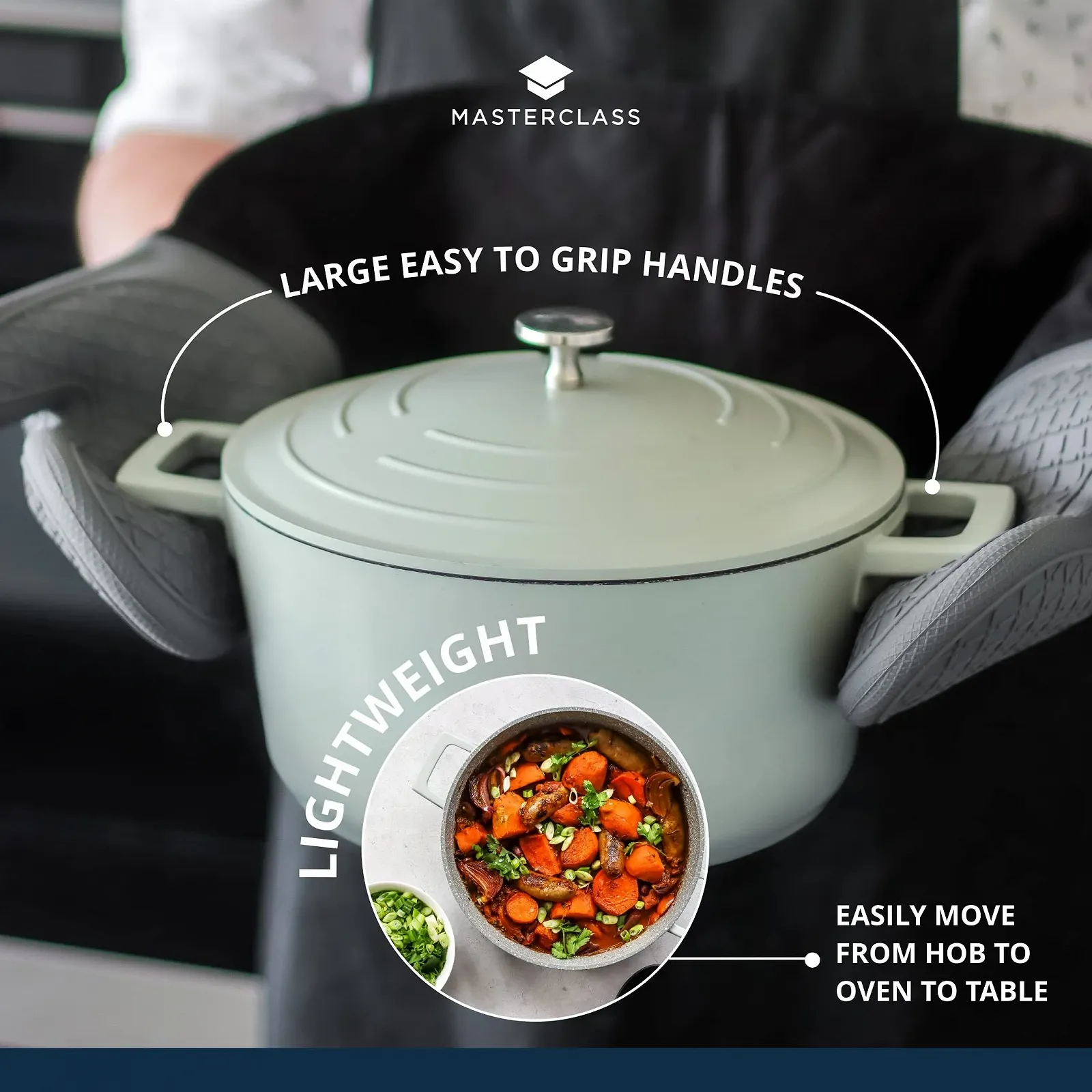 Каструля MasterClass Small литий алюміній 2.5 л 20 см М'ятна, фото №7 Каструля MasterClass Small литий алюміній 2.5 л 20 см М'ятна, фото №7