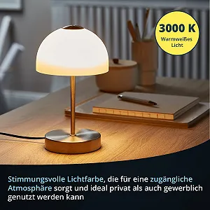 Настільна лампа KHG LED Сенсорний диммер 3000K 420 лм 5 Вт Висота 25 см synthetic.ua - Фото 1