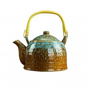 Чайник Керамический Чайный Набор Градиентный Цвет Celadon Чайник Бытовой Ретро Чайник Большой Емкости Ручка Чайник 900 мл - Фото 1