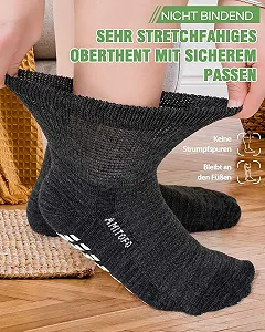 Диабетические носки Bamboo Stopper для мужчин и женщин с комфортным поясом без эластичной резинки и шва, очень широкие нескользящие носки для отекших ног беременных пожилых людей synthetic.ua - Фото 1