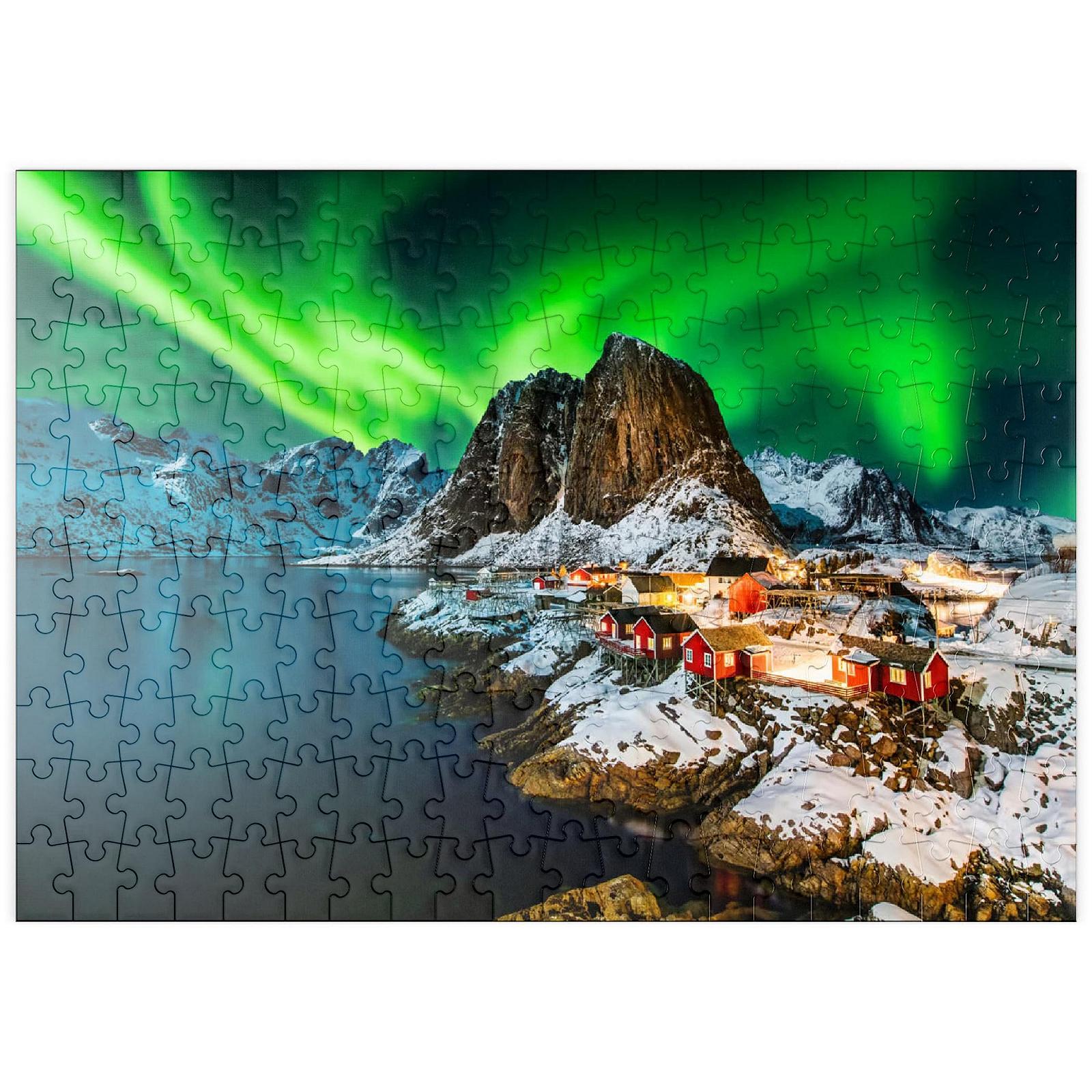 Пазл MyPuzzle Special Collection Aurora Borealis about Hamnoy in Norway Premium 200 деталей, фото №1