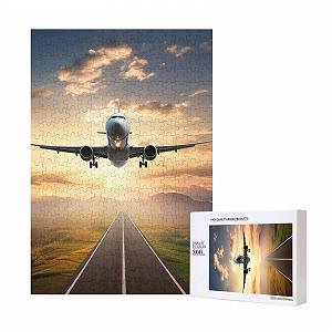 Деревянный пазл Самолет 300 деталей с коробкой для хранения - Фото 1