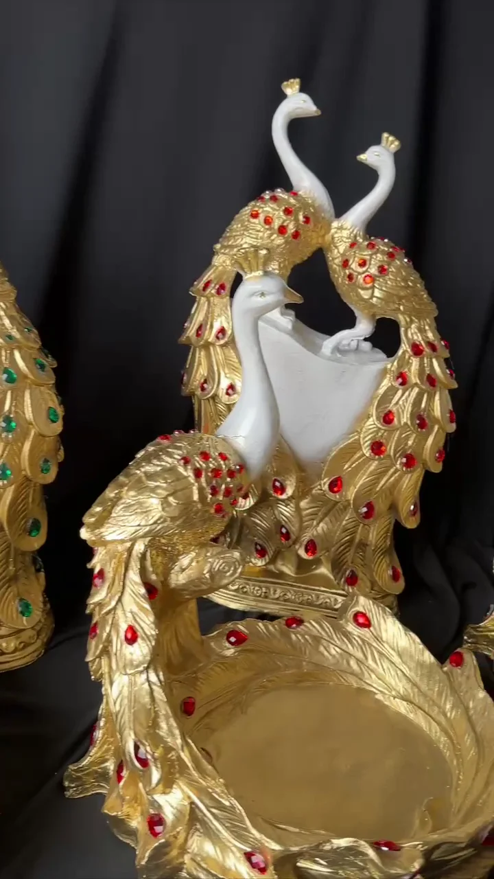 Цукерниця, статуетка Павлин золота, фото №1