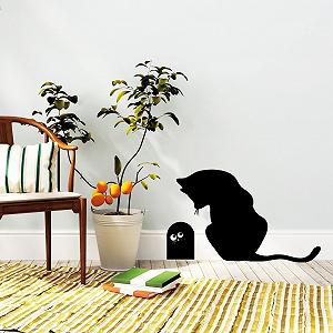 Наклейка на стіну Wall Sticker Loft Cat with Mouse Hole 30 кольорів 2 розміри - Фото 1