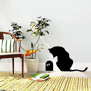 Наклейка на стіну Wall Sticker Loft Cat with Mouse Hole 30 кольорів 2 розміри - Фото 1