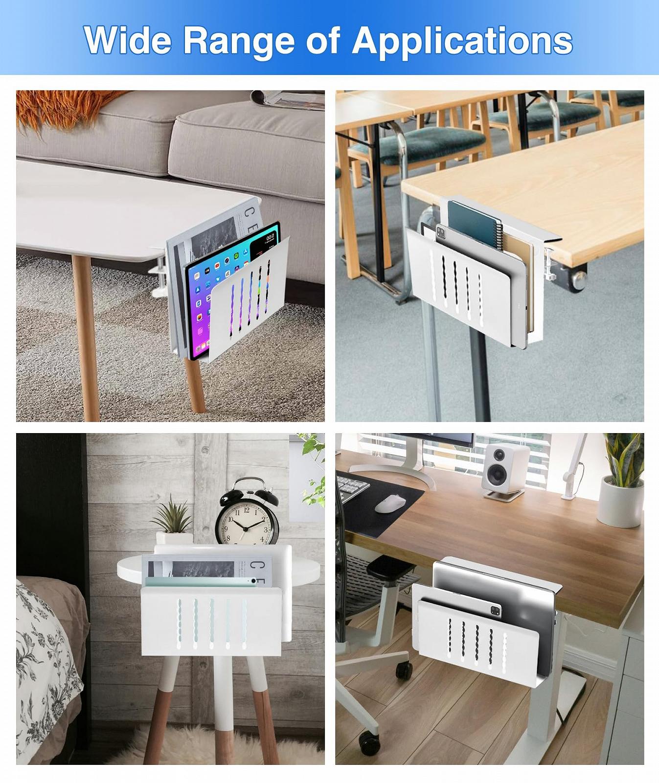 Настінний органайзер для столу для ноутбука, без свердління, сталевий тримач для ноутбука для офісу та дому, фото №7