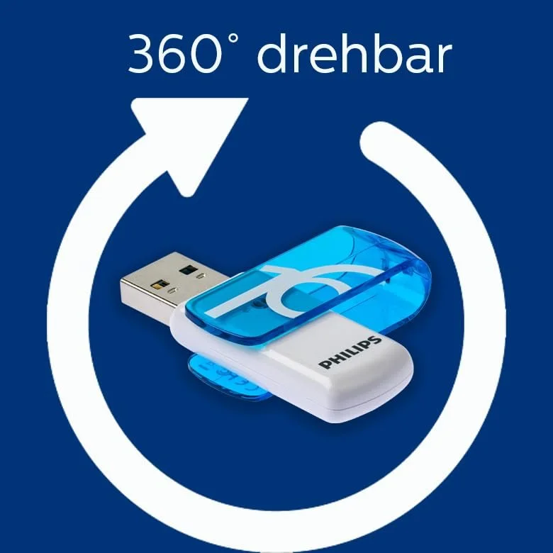 USB-накопичувач Philips Vivid Edition 16GB USB 2.0 Blue White, фото №6