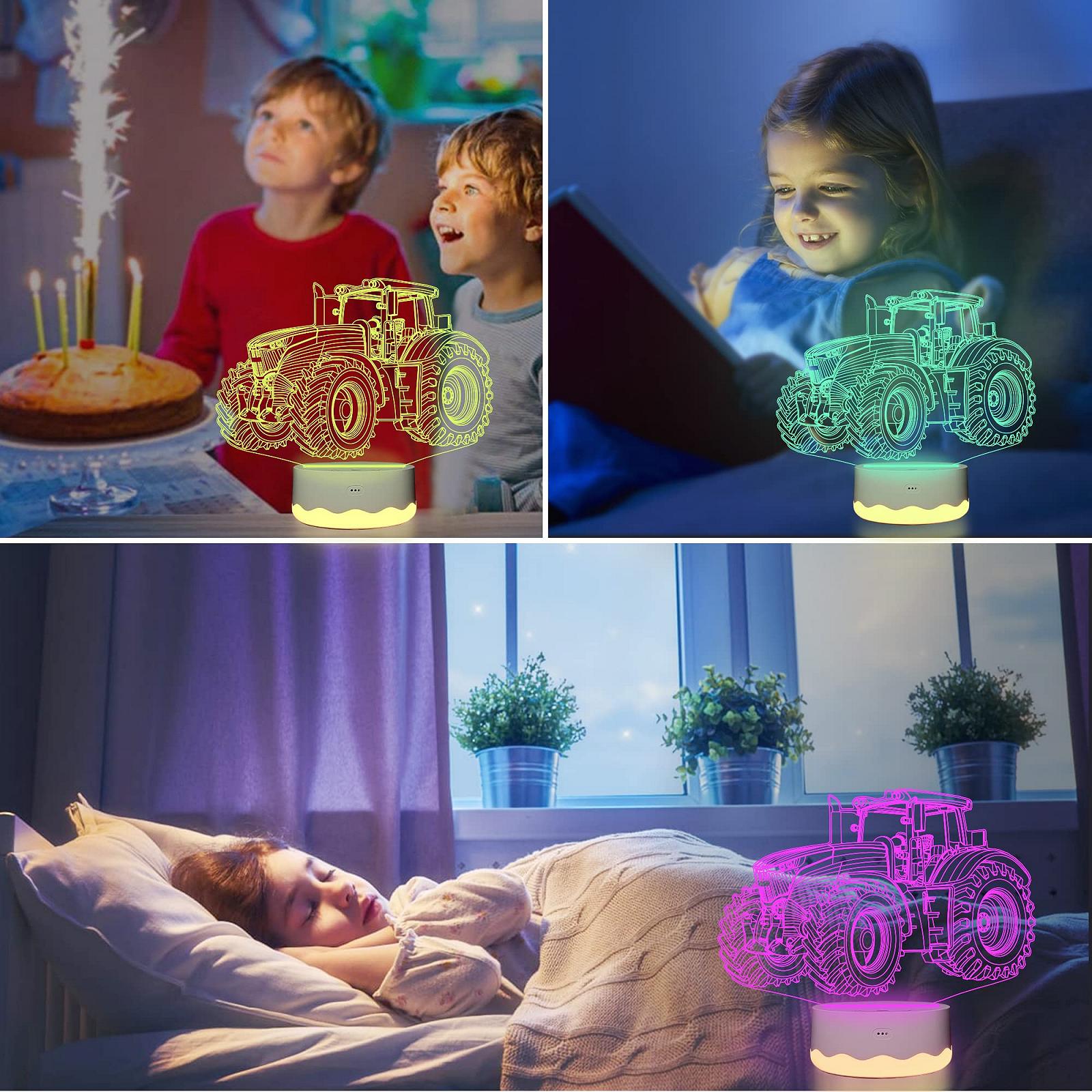 Лампа Attivolife Truck 3D Illusions Tractor 16 Colour Changing Dimmable Hologram Lighting USB Charging, фото №4