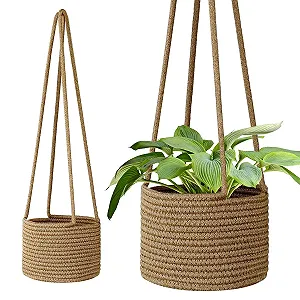 Купить Подвесная корзина для растений Flexzion Набор из 2 шт. Хлопковая веревка Макраме 20 дюймов Белый - Фото 1 Подвесная корзина для растений Flexzion Набор из 2 шт. Хлопковая веревка Макраме 20 дюймов Белый - Фото 1