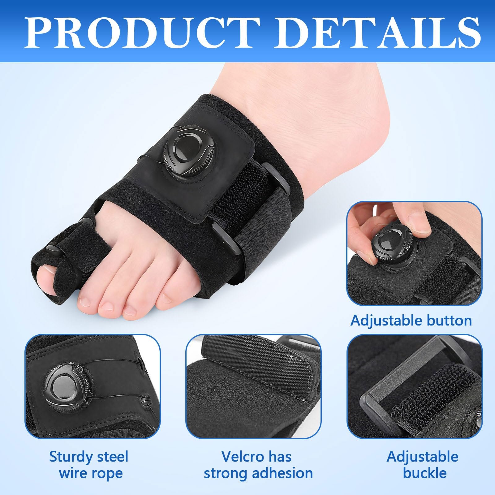 Коректор великого пальця стопи з 2 силіконовими роздільниками для пальців Шина, фото №4