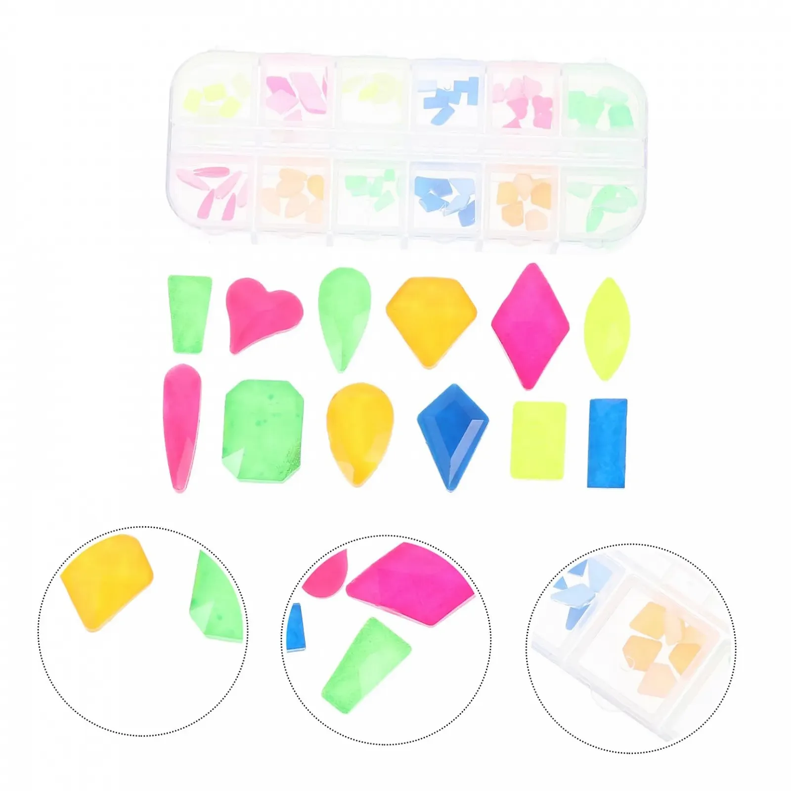 Набор металлических украшений для ногтей Healeved, 12 шт., фото №5