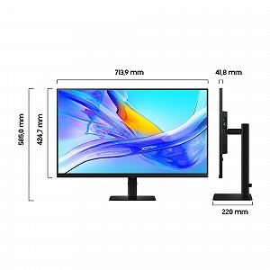 Монитор Samsung ViewFinity S80UD 32 дюйма UHD 3840 x 2160 60Hz HDR10 Eye Saver Mode USB-C (90W) Daisy Chain Встроенный KVM Switch LS32D800UAUXEN synthetic.ua - Фото 1