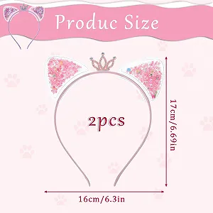 Набір з 2 Обручів з котячими вушками з короною synthetic.ua - Фото 1