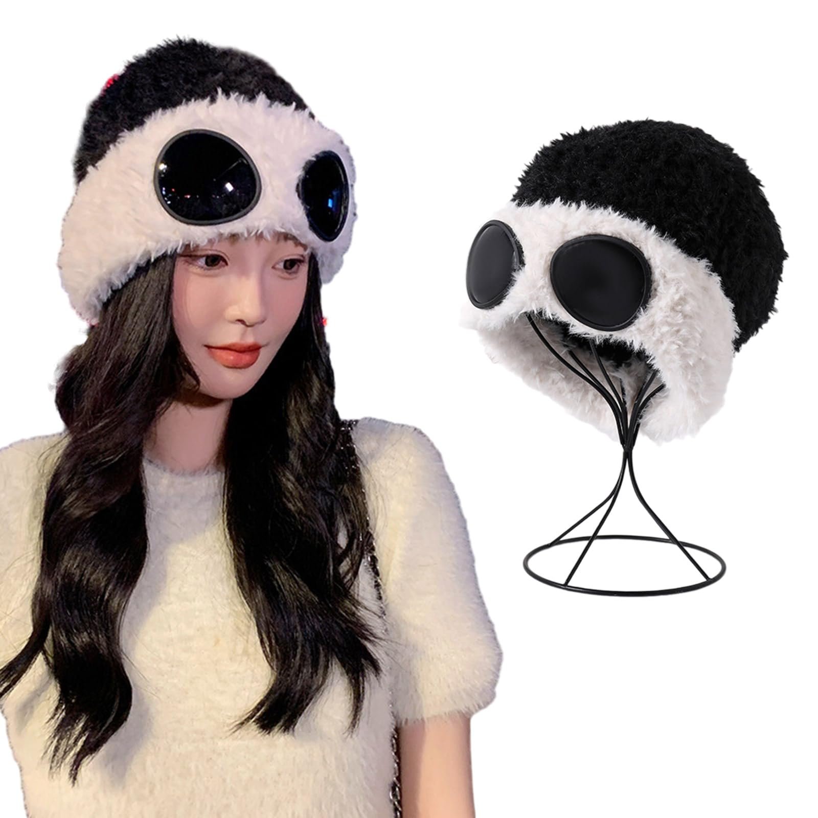 Мягкая эластичная шапка-бини Ldabrye ветрозащитная теплая с клапанами для ушей, фото №1