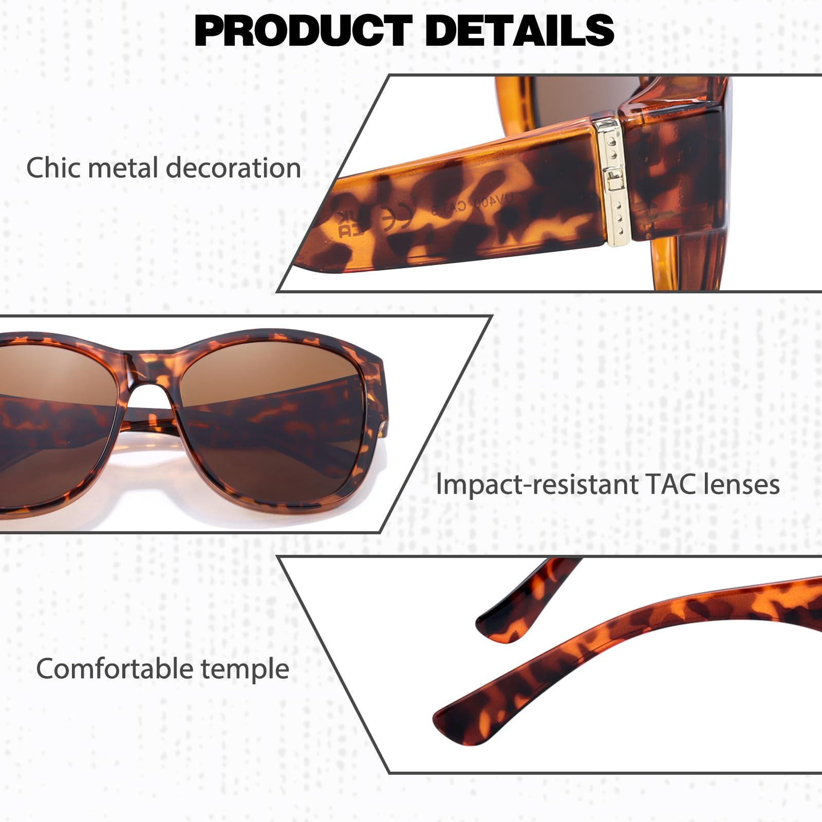 Поляризовані сонцезахисні окуляри для жінок Myiaur, UV400 захист, TR90 модна оправа, фото №5 Поляризовані сонцезахисні окуляри для жінок Myiaur, UV400 захист, TR90 модна оправа, фото №5