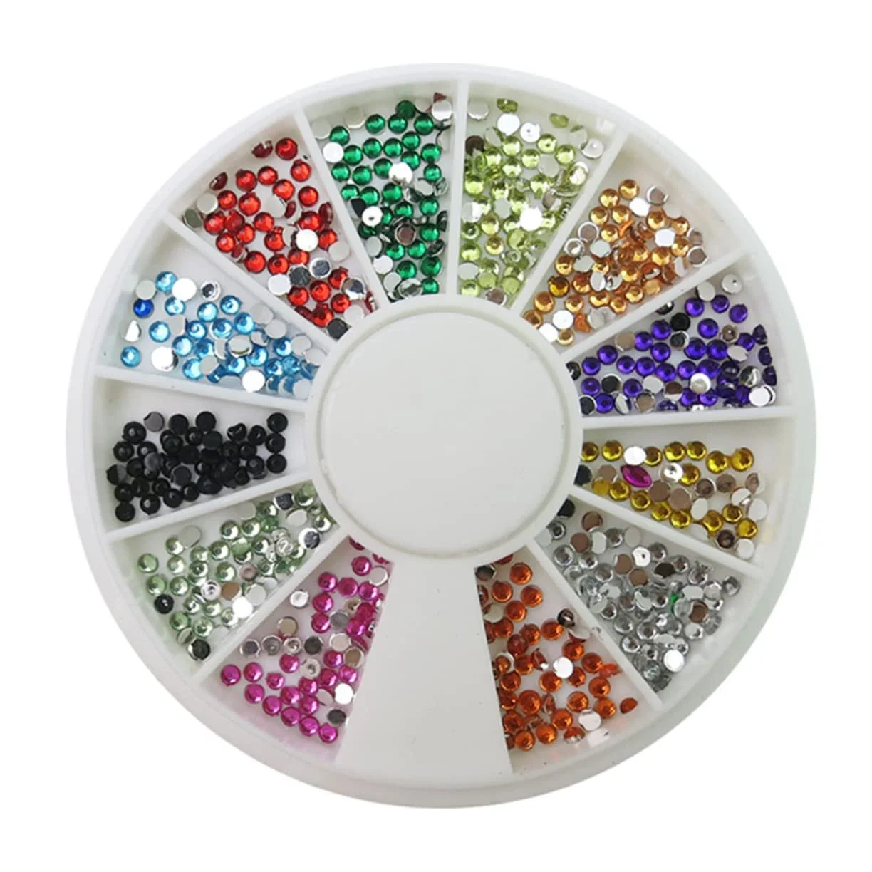 Набір для дизайну нігтів FRCOLOR, 9 шт, різнокольорові стрази, вертушка для плоскі та діаманти для салону та дому, фото №6