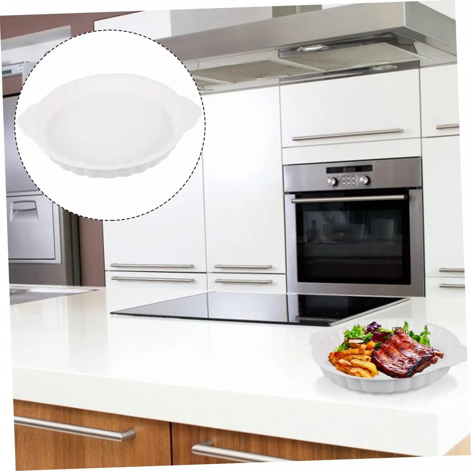 Форма для запекания Керамическая Круглая Белая, фото №5