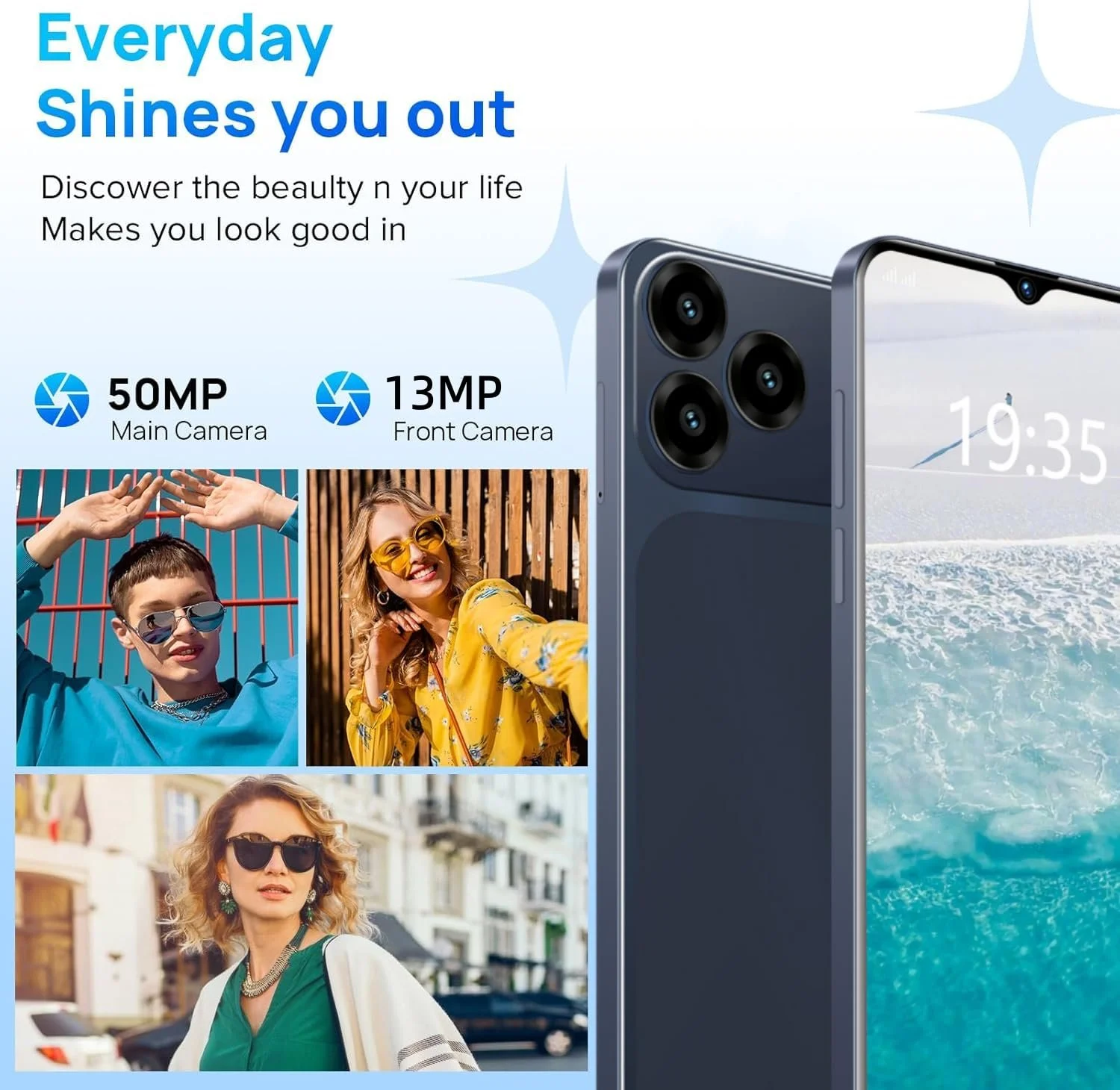 Смартфон Android 4GB RAM 64GB ROM 6.56" HD+ 4000 mAh 90Hz Octa Core 4G Dual SIM Bluetooth 5.2 Black, фото №2