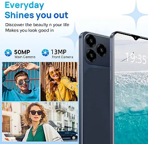Смартфон Android 4GB RAM 64GB ROM 6.56" HD+ 4000 mAh 90Hz Octa Core 4G Dual SIM Bluetooth 5.2 Black synthetic.ua - Фото 1