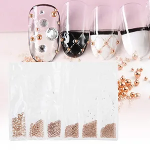 Украшения для ногтей 0.5 мм 3.0 мм Стальные шарики для маникюра, Мини стальные шарики для ногтей, Золото Серебро Розовое (Розовый) synthetic.ua - Фото 1