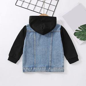 Джинсовая куртка Mjjsk для мальчиков, с капюшоном, на молнии, стильная, модная synthetic.ua - Фото 1