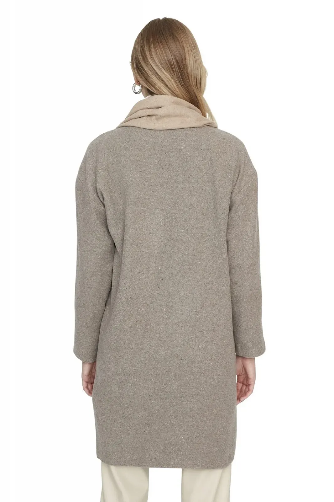 Парка TRENDYOL женская, из ткани добби, колор-блок, стандартного кроя, фото №5