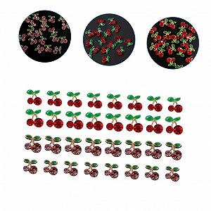 Підвіски для нігтів Прикраса ВишняOOFAN 5 наборів Червоні Стрази 32 шт x 5 synthetic.ua - Фото 1