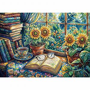 Пазл Sunflower Desk 1000 елементів 70 x 50 см для дорослих та дітей - Фото 1