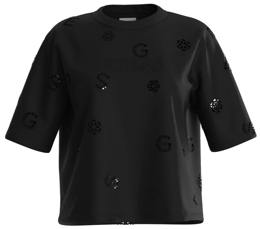 Женская футболка GUESS Activewear с перфорацией / Черная / Размер S, фото №1 Женская футболка GUESS Activewear с перфорацией / Черная / Размер S, фото №1