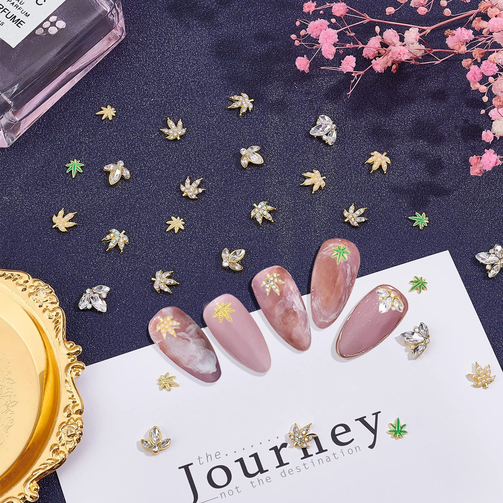 Стрази для нігтів Arricraft, 35 шт, 7 стилів, форма кленового листка, прикраси, фото №2